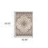 8' X 11' Ivory And Blue Oriental Area Rug With Fringe