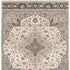 8' X 11' Ivory And Blue Oriental Area Rug With Fringe