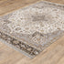 8' X 11' Ivory And Blue Oriental Area Rug With Fringe