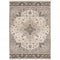 8' X 11' Ivory And Blue Oriental Area Rug With Fringe
