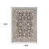 8' X 11' Grey And Ivory Oriental Power Loom Stain Resistant Area Rug With Fringe