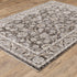 8' X 11' Grey And Ivory Oriental Power Loom Stain Resistant Area Rug With Fringe