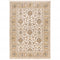 5' X 8' Ivory And Gold Oriental Power Loom Stain Resistant Area Rug With Fringe