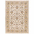 5' X 8' Ivory And Gold Oriental Power Loom Stain Resistant Area Rug With Fringe
