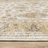 5' X 8' Ivory And Gold Oriental Power Loom Stain Resistant Area Rug With Fringe