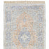 8' Blue And Red Oriental Hand Loomed Distressed Runner Rug With Fringe