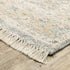 8' Gray And Beige Oriental Hand Loomed Distressed Runner Rug With Fringe