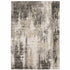 8' X 11' Grey Beige Charcoal Brown Tan And Ivory Abstract Power Loom Stain Resistant Area Rug