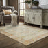 8' X 10' Orange And Blue Abstract Distressed Area Rug