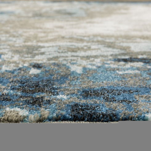 8' X 10' Blue And Beige Abstract Area Rug
