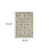 7' X 9' Beige And Gold Oriental Distressed Area Rug
