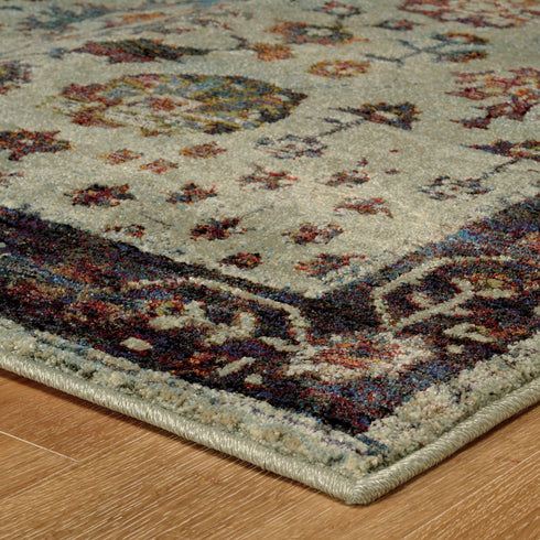 8' Red And Ivory Oriental Runner Rug
