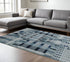 9' X 12' Blue Geometric Power Loom Area Rug