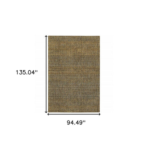 9' X 12' Green Geometric Power Loom Area Rug