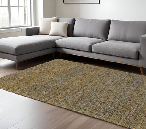 9' X 12' Green Geometric Power Loom Area Rug