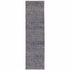 8' Blue And Ivory Runner Rug