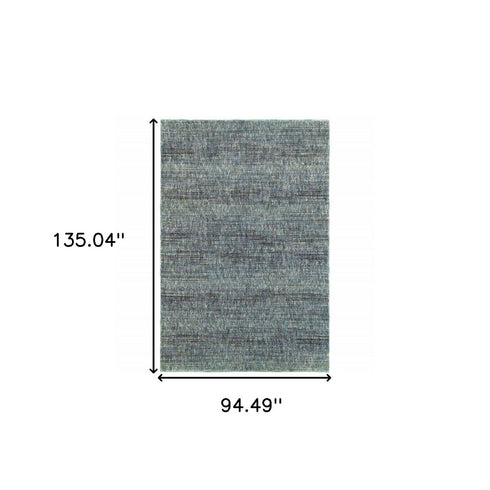 9' X 12' Blue and Gray Power Loom Area Rug