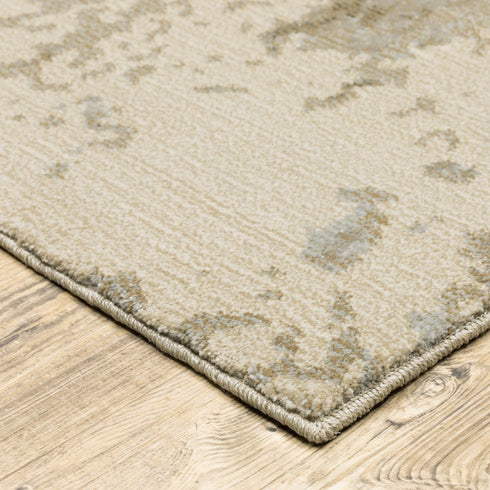 8' X 11' Gray and Ivory Abstract Power Loom Area Rug