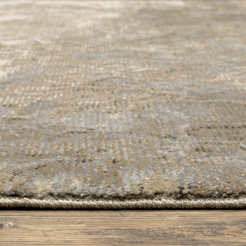 8' X 11' Gray and Ivory Abstract Power Loom Area Rug