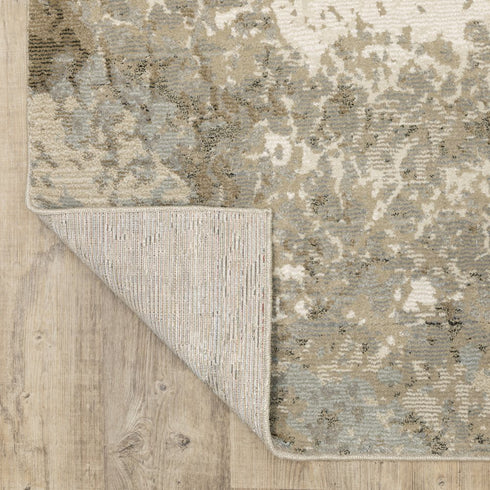 8' X 11' Gray and Ivory Abstract Power Loom Area Rug