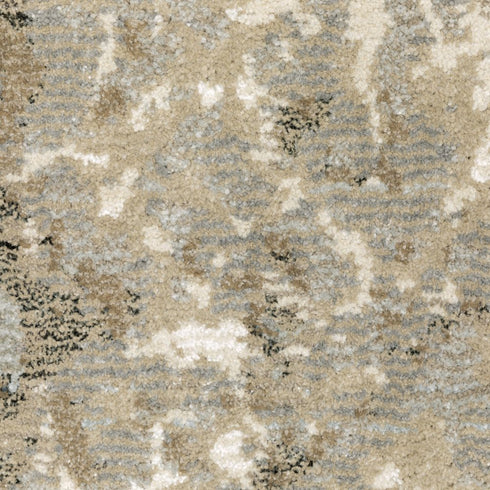 8' X 11' Gray and Ivory Abstract Power Loom Area Rug