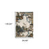 8' X 11' Blue and Ivory Abstract Power Loom Area Rug