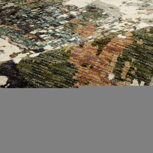 8' X 11' Blue and Ivory Abstract Power Loom Area Rug