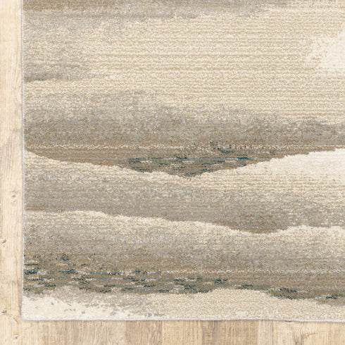 8' Blue And Gray Abstract Runner Rug