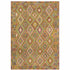 8' X 10' Gold Orange Brown Red Green Purple And Beige Southwestern Printed Stain Resistant Non Skid Area Rug