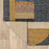 8' Blue And Beige Geometric Runner Rug