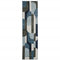8' Blue And Ivory Geometric Runner Rug