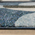 8' Blue And Ivory Geometric Runner Rug