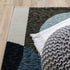 8' Blue And Ivory Geometric Runner Rug