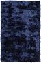 8' X 10' Blue and Black Shag Hand Tufted Area Rug