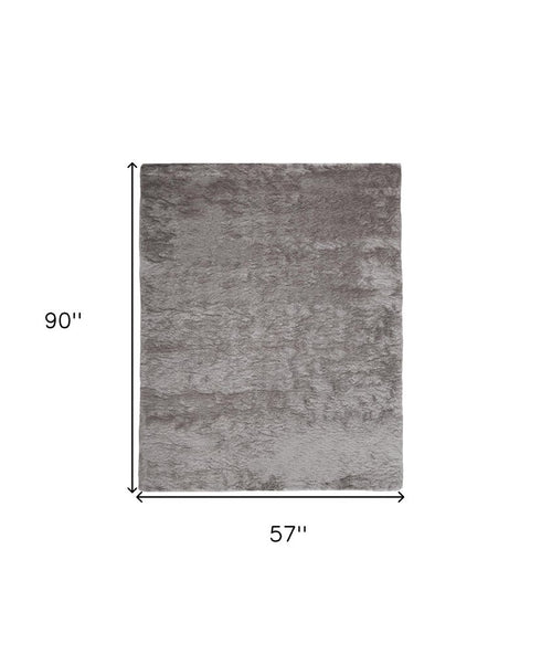 8' X 10' Gray Shag Hand Tufted Area Rug