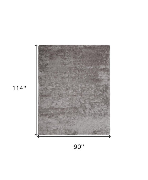 8' X 10' Gray Shag Hand Tufted Area Rug