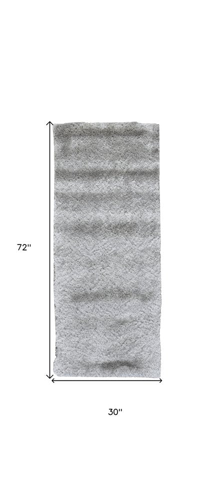 8' X 10' Gray Shag Hand Tufted Area Rug