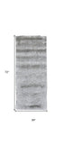 8' X 10' Gray Shag Hand Tufted Area Rug