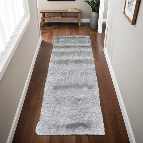 8' X 10' Gray Shag Hand Tufted Area Rug