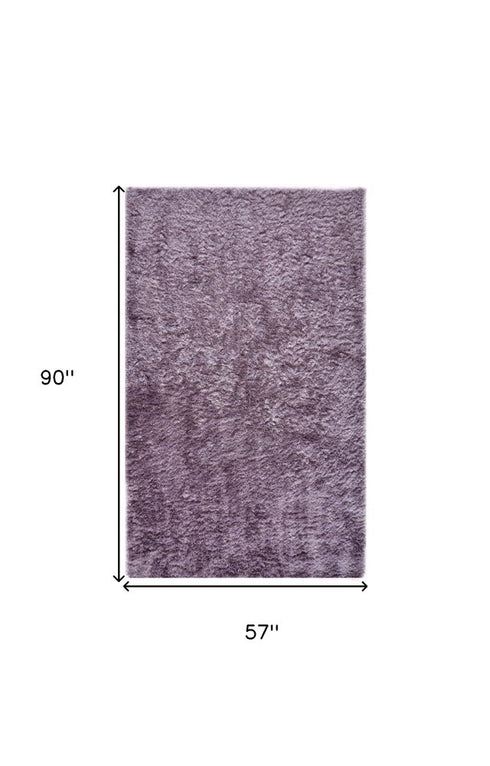 6' Purple Shag Tufted Handmade Runner Rug