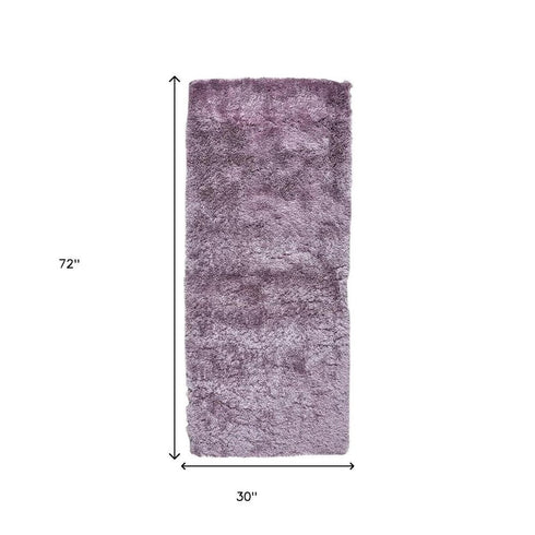 6' Purple Shag Tufted Handmade Runner Rug