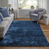 8' X 10' Blue And Green Shag Tufted Handmade Area Rug