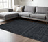 8' X 11' Black Wool Hand Woven Area Rug
