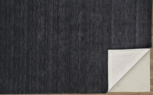 8' X 11' Black Wool Hand Woven Area Rug