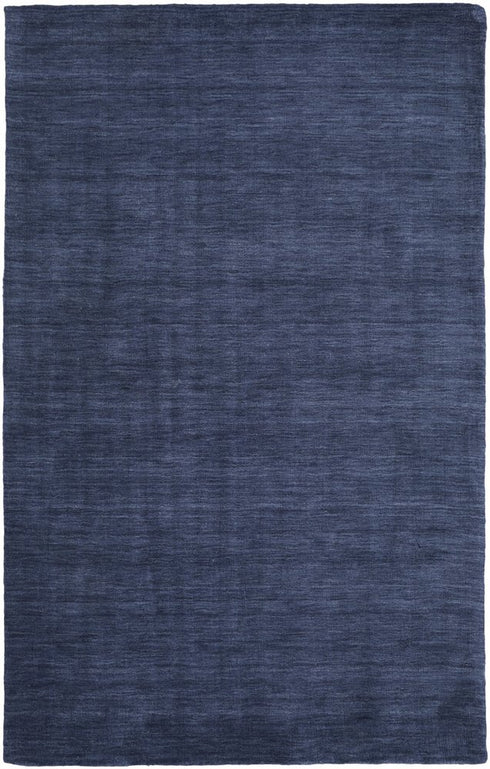 8' X 11' Blue Wool Hand Woven Area Rug