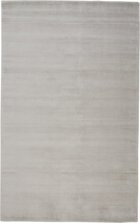 5' X 8' Gray And Silver Hand Woven Area Rug