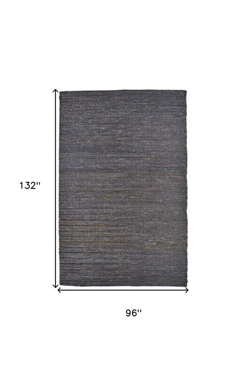 8' X 11' Brown Blue And Taupe Hand Woven Area Rug