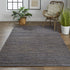 8' X 11' Brown Blue And Taupe Hand Woven Area Rug
