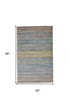 5' X 8' Blue Purple And Tan Ombre Hand Woven Area Rug