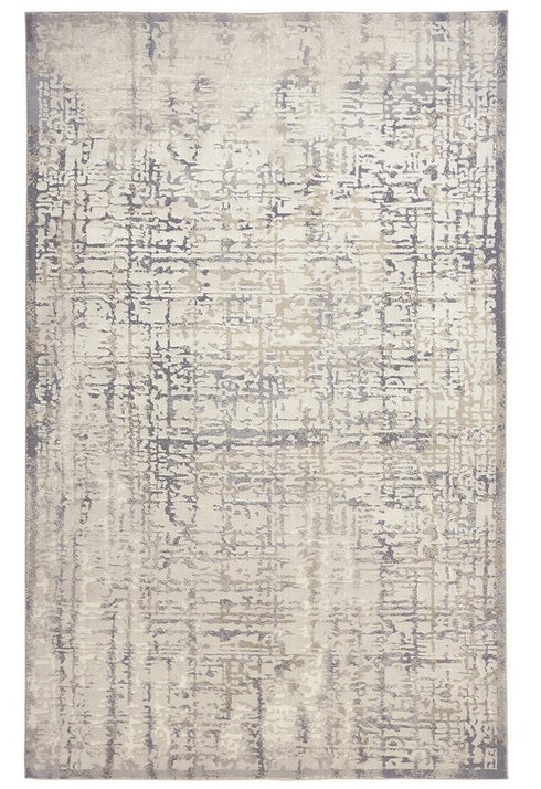 8' X 11' Gray and Ivory Abstract Area Rug